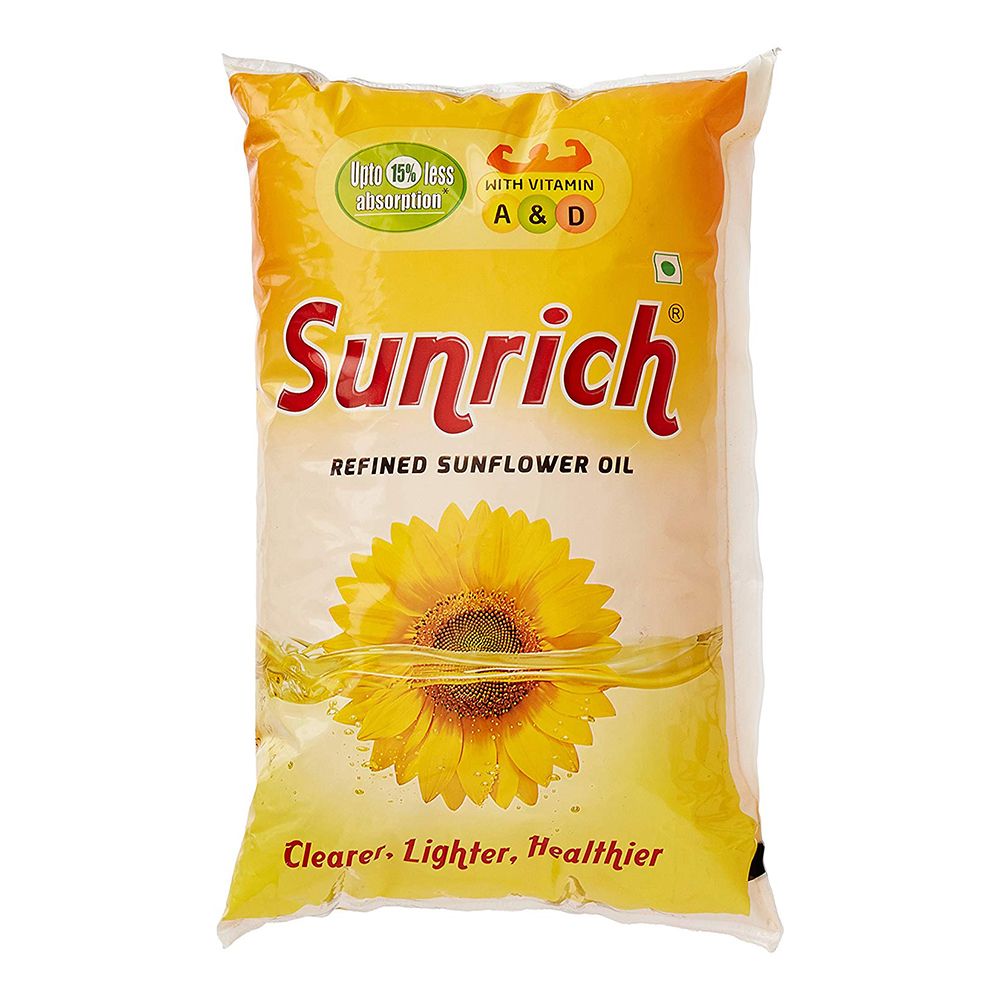 Sunrich Sunflower Oil Pouch, 1L