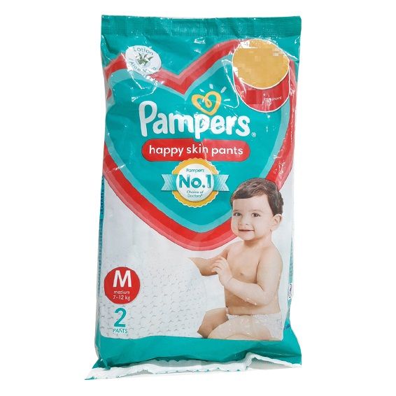 Pampers Happy Skin Baby Diaper Pants - M, 2pcs