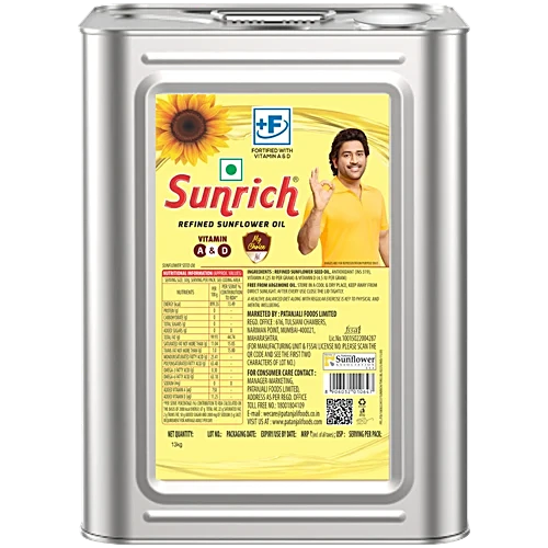 Sunrich Sunflower Oil Tin, 15L