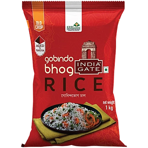 India Gate Gobindo Bhog Aged & Raw Rice Pouch, 1kg