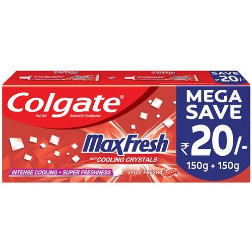 Colgate Maxfresh Red Gel Toothpaste, 300g (150g+150g)