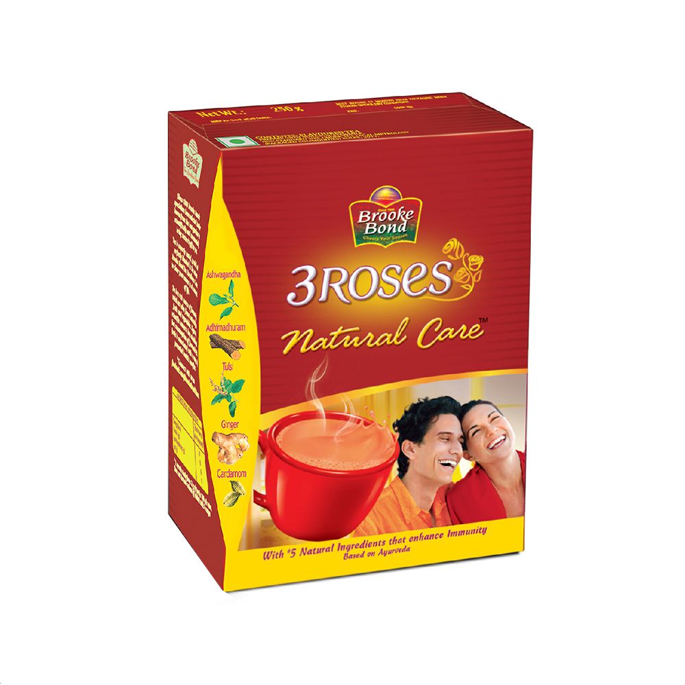 Brooke Bond 3 Roses Natural Care Tea Carton, 250g