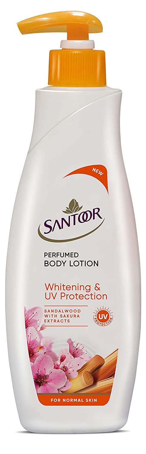 Santoor Body Lotion - Whitening & UV Protection, 125ml
