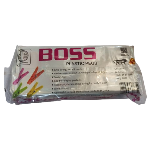 BOSS Cloth Clips Plastic Pegs, 12pc