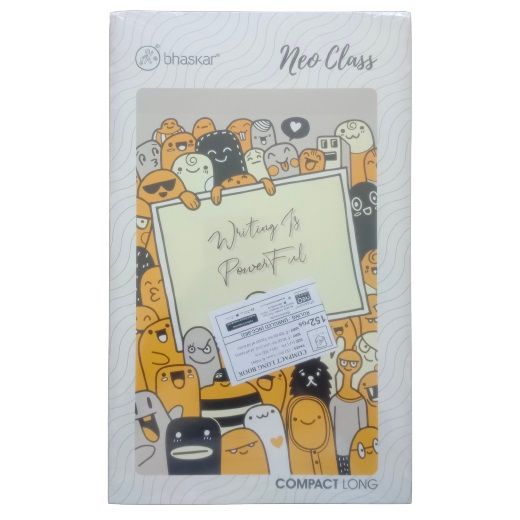 Bhaskar's Neo Class Compact Long Notebook - Unruled, 152 Pages