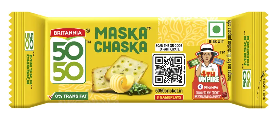 Britannia 50-50 Biscuit - Maska Chaska, 38g