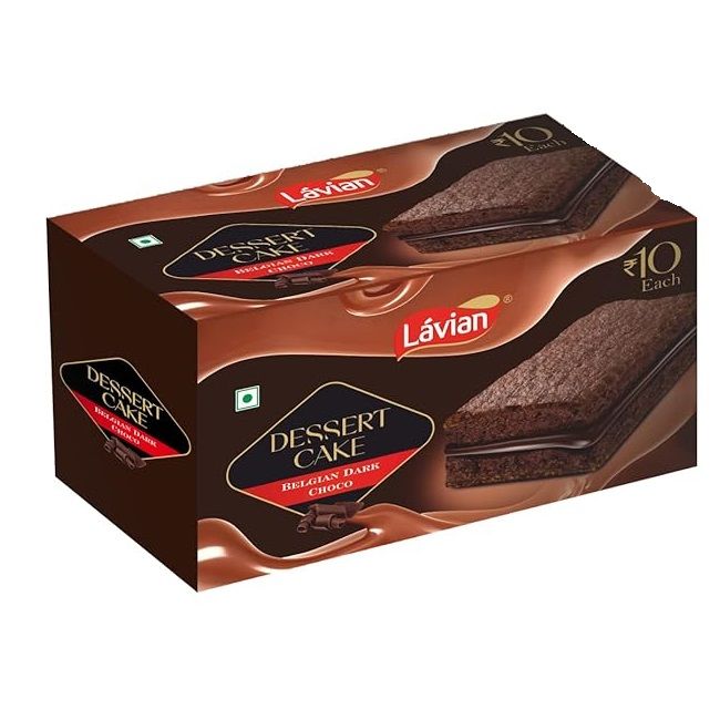 Lavian Dessert Layer Cake Carton - Belgian Dark Choco, 625g (52g x 12pc)