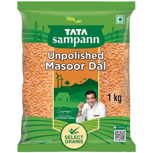 Tata Sampann Unpolished Masoor Dal - Split, 1kg