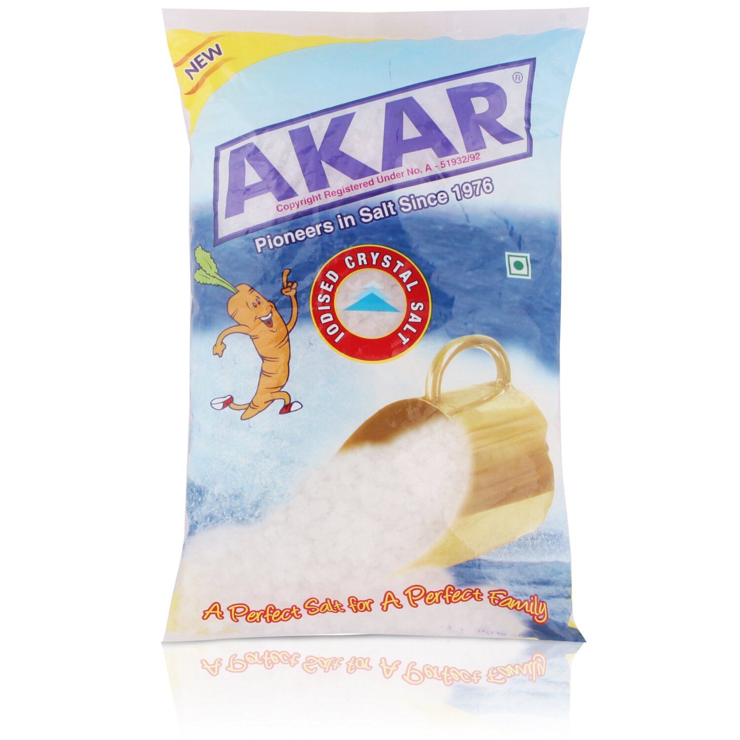 Akar Iodised Crystal Salt Pouch, 1kg