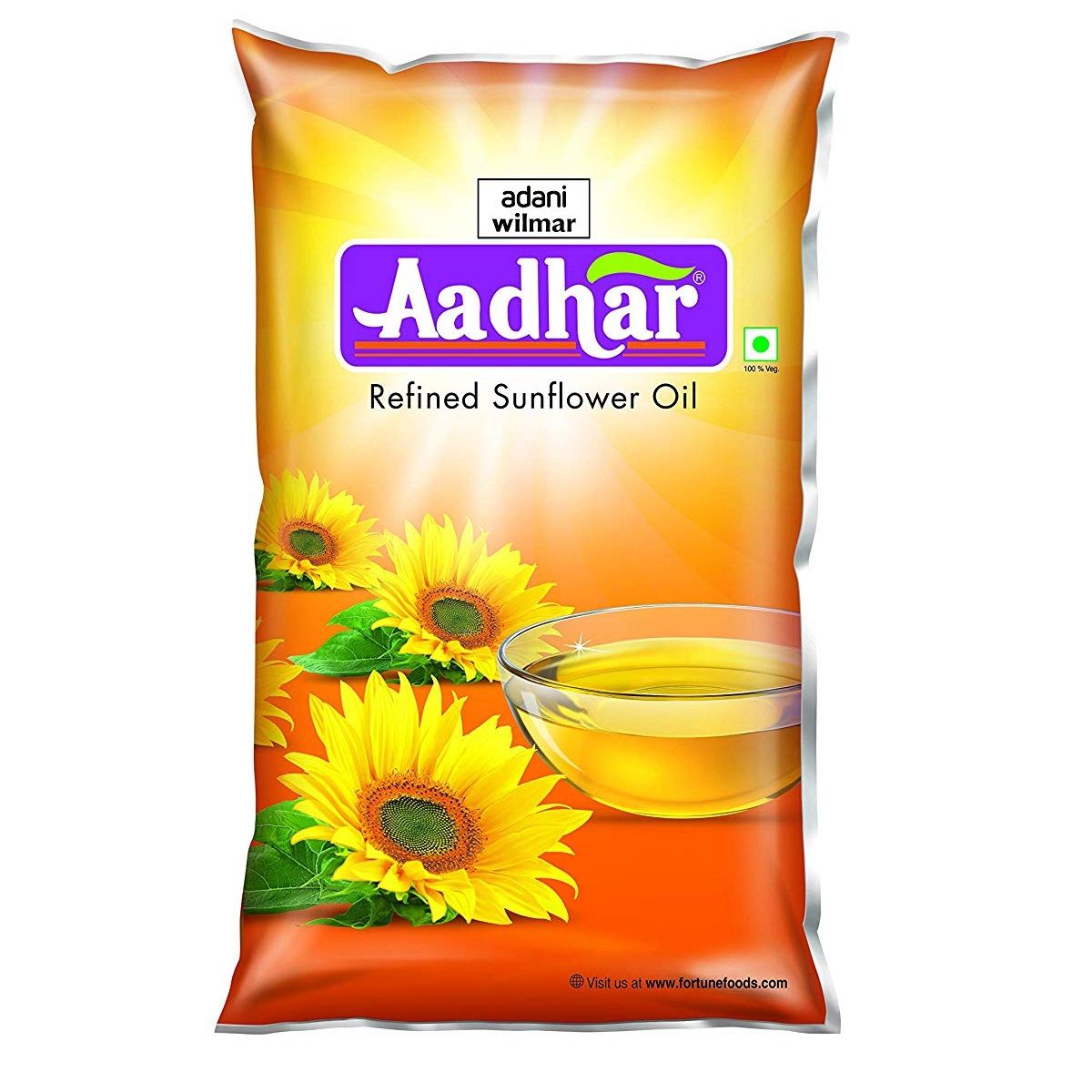 Aadhar Sunflower Oil Pouch, 800g