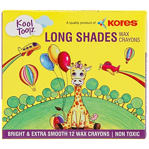 Kores Kool Toolz Long Shades Wax Crayons - 12 Shades, 1pc