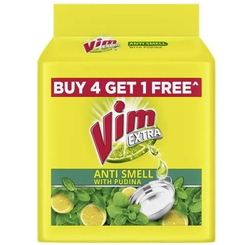 Vim Dishwash Bar - Extra Anti Smell with Pudina, 190g (Buy 4 Get 1 Free)