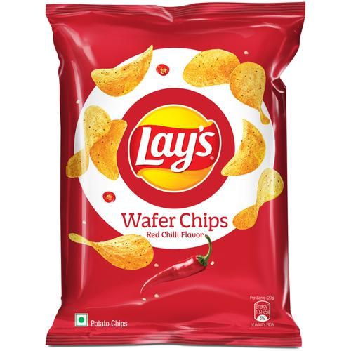 Lays Wafer Style Potato Chips - Red Chilli, 48g