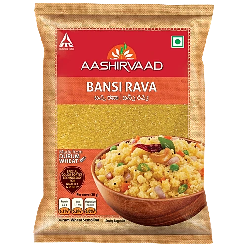 Aashirvaad Durum Wheat Bansi Rava Pouch, 1kg