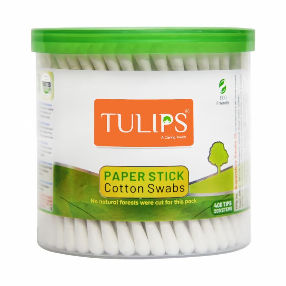 Tulips Cotton Buds Round Jar, 400pc