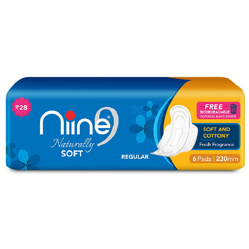 Niine Naturally Soft Sanitary Napkin - Regular, 6pcs