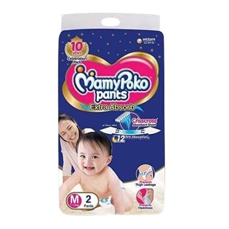 MamyPoko Extra Absorb Diaper Pants - M, 2pcs