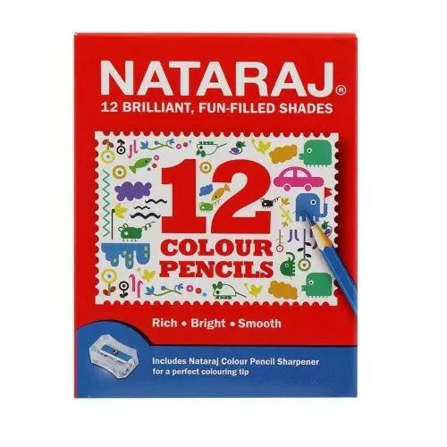 Nataraj Colour Pencil Half Size, 12 Shades