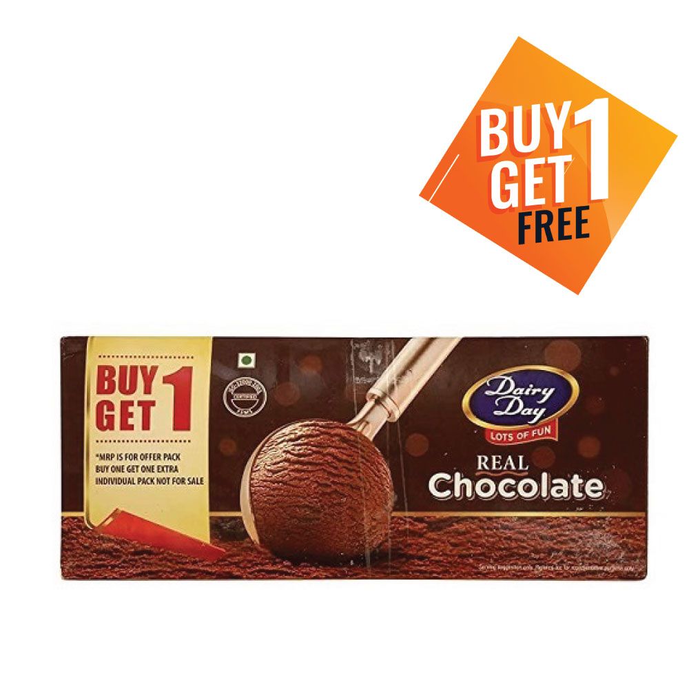 Dairy Day Ice Cream Carton - Chocolate, 700ml (Buy 1 Get 1 Free)