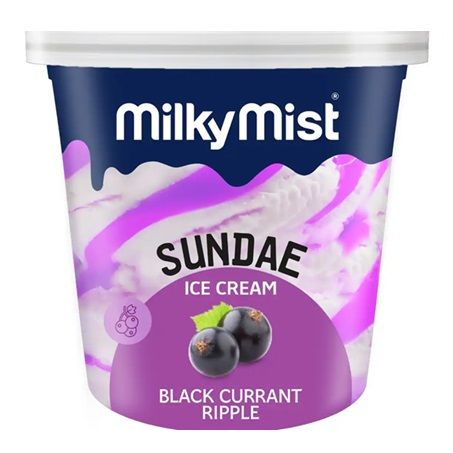 Milky Mist Sundae Ice Cream Tub - Black Current Ripple, 125ml