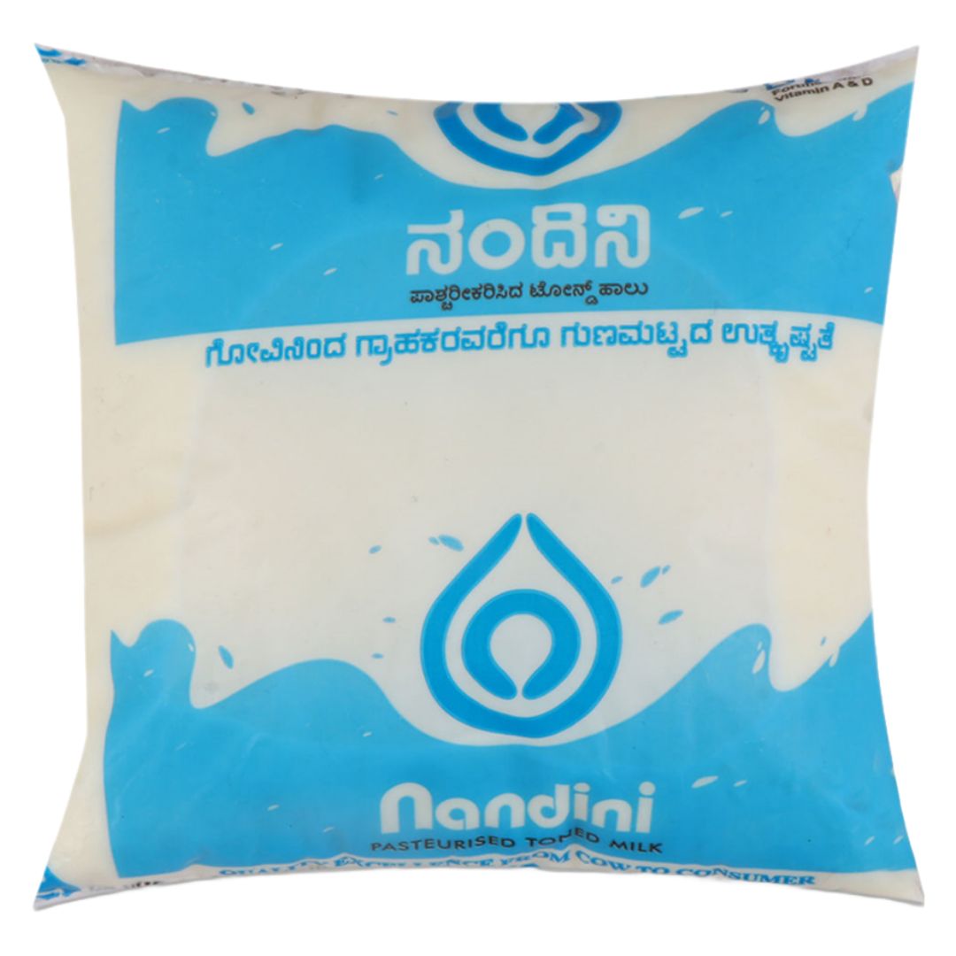 Nandini Fresh Toned Fresh Milk Pouch - Blue, 500ml