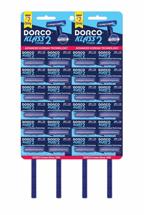 DORCO KLASS 2 Fixed Disposable Razor - Hanging Card ( 1 Razor X 24 N)