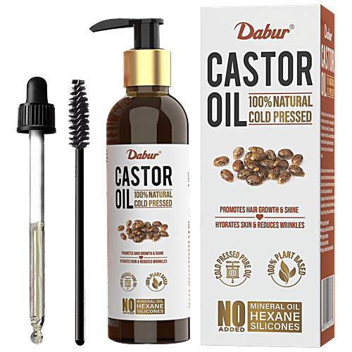 Dabur 100% Natural Cold Pressed Castor Hair Oil, 200ml