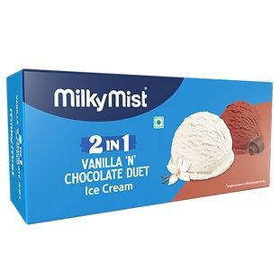 Milky Mist 2 in 1 Ice Cream Carton - Vanilla 'N' Chocolate Duet, 700ml