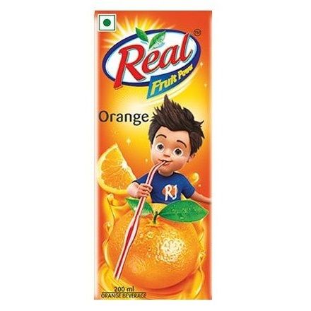 Real Fruit Juice Tetra Pack - Orange, 180ml