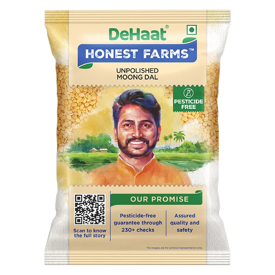 Dehaat Honest Farms Unpolished Moong Dal, 500g