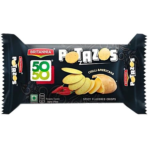 Britannia 50-50 Salted Biscuits - Chilli Americana Spicy, 71.5g