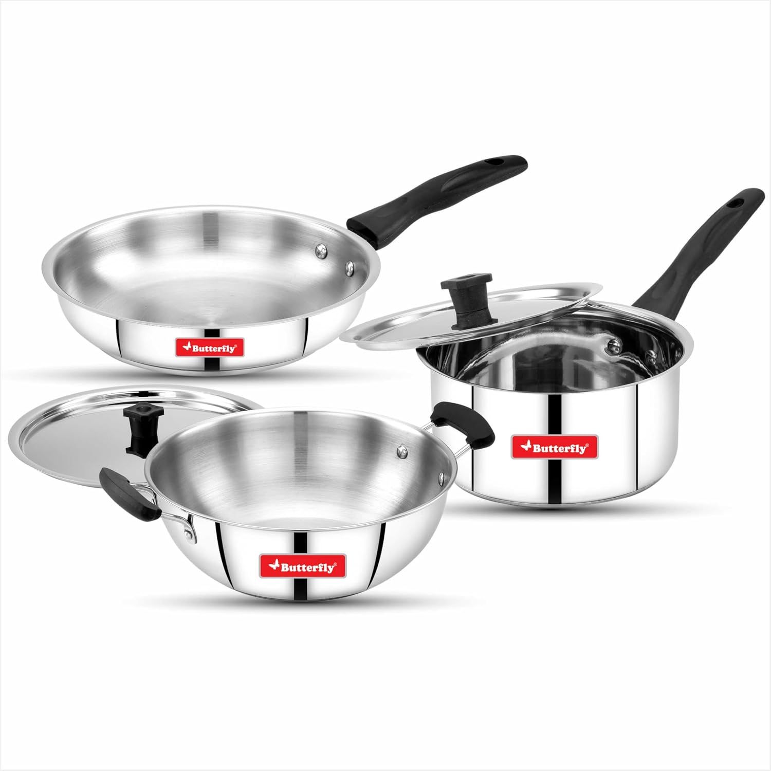 Butterfly | Classic | Cookware Stainless Steel, 5pc (Silver)