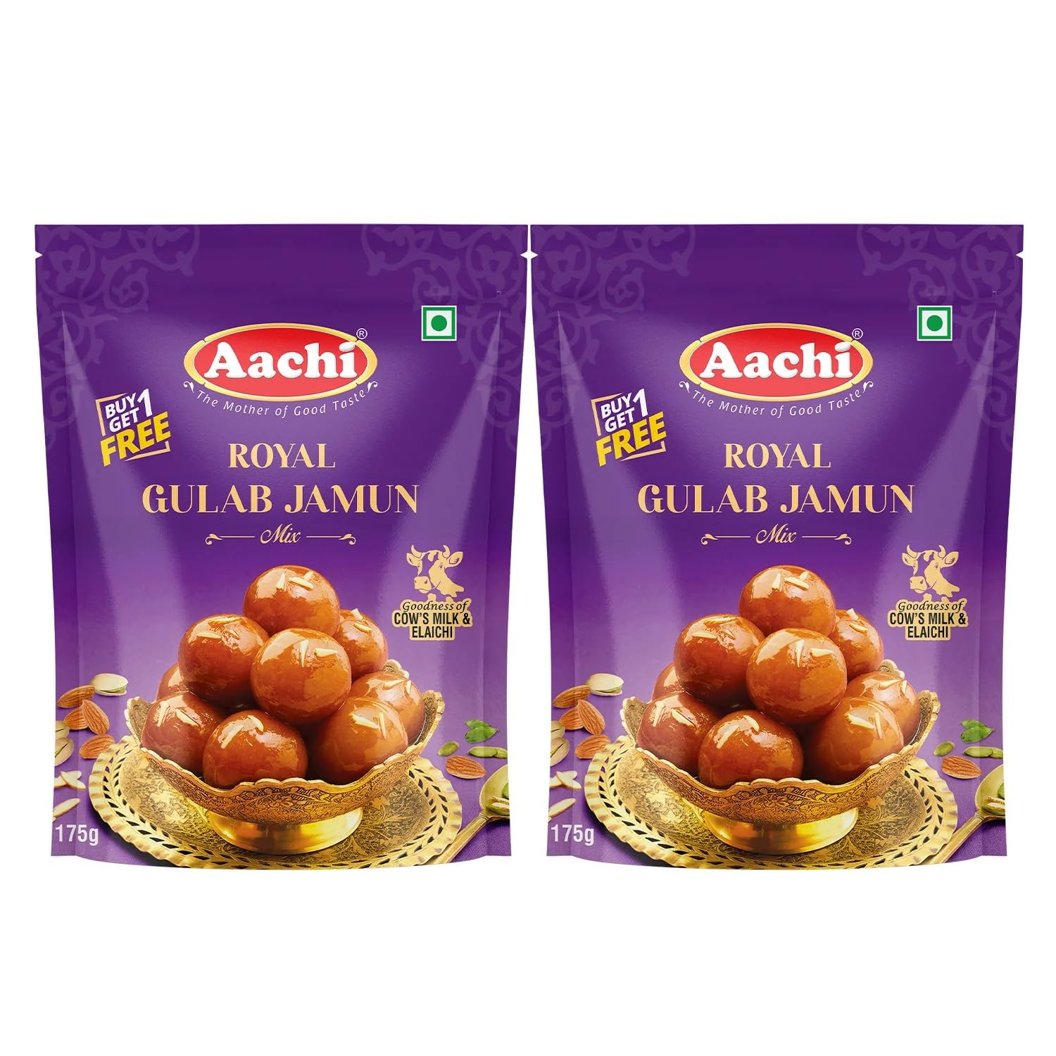 Aachi Royal Gulab Jamun Mix Pouch, 175g (Buy 1 Get 1 Free)