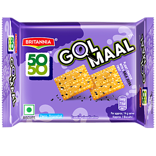Britannia 50-50 Biscuit - Gol Maal Kala Jeera, 57g