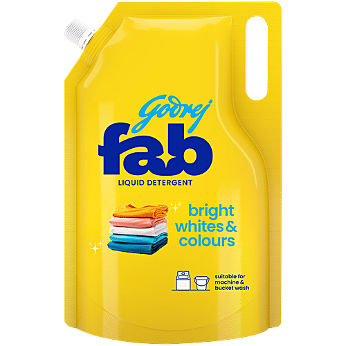 Godrej Fab Refill Pouch For Machine & Hand Wash Fresh Liquid Detergent, 950ml