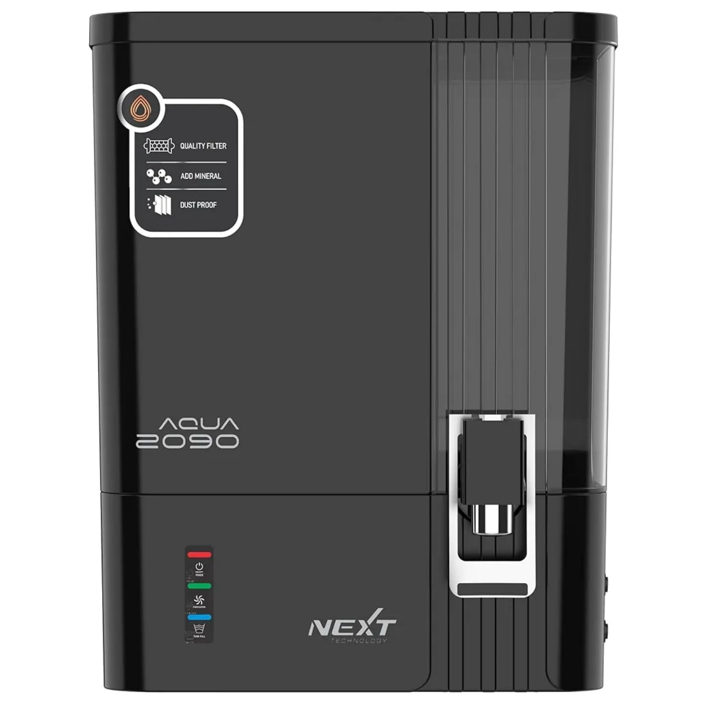 Nile Aqua | 2090 | Next RO+UV+TDS+Alkaline+Copper Water Purifier (10L, Mirror Black 601)