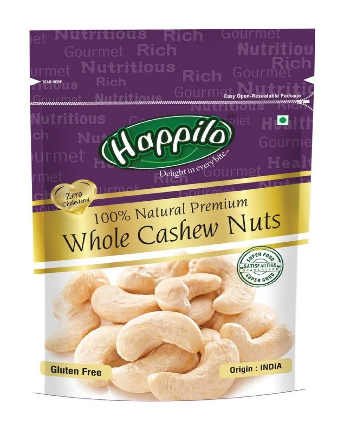 Happilo 100% Natural Premium - Whole Cashew, 200g