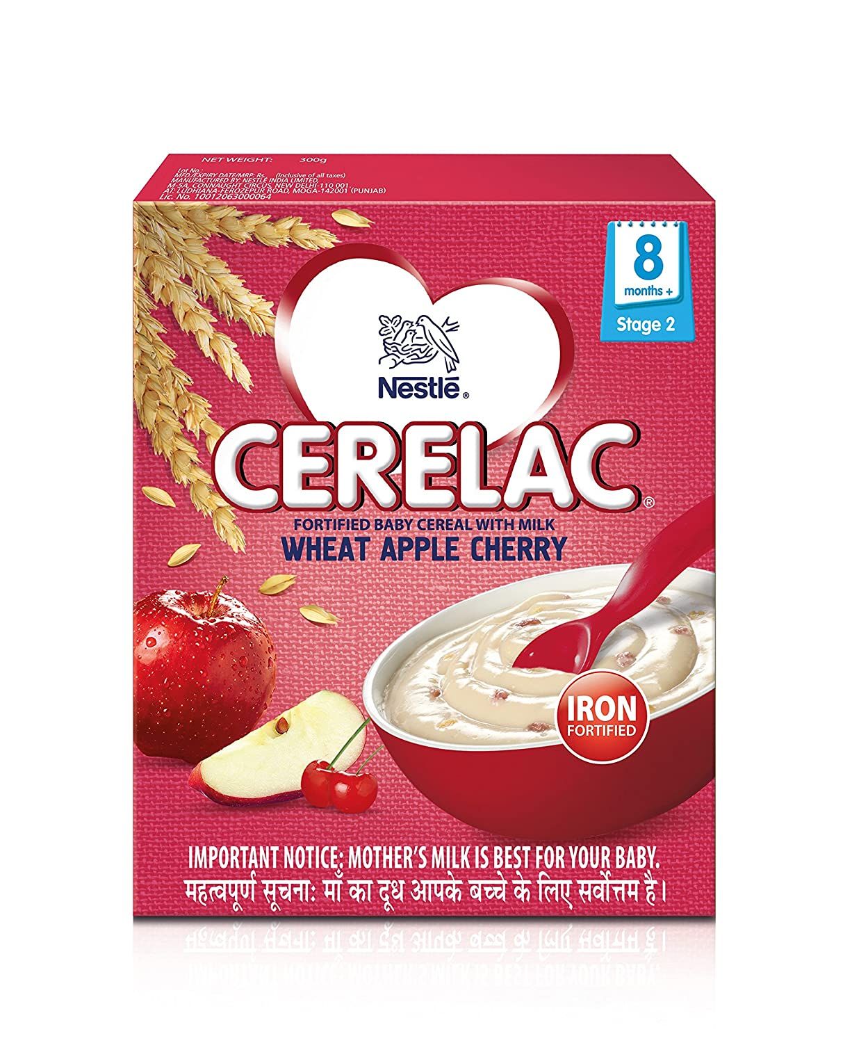 Nestle Cerelac Stage-2 Baby Cereal - Wheat Apple Cherry, 350g