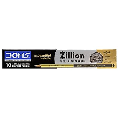 Doms Zillion Super Dark Pencils - Black, 10pcs