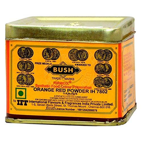 Bush Synthetic Food Colour Tin - Orange Red, 100g