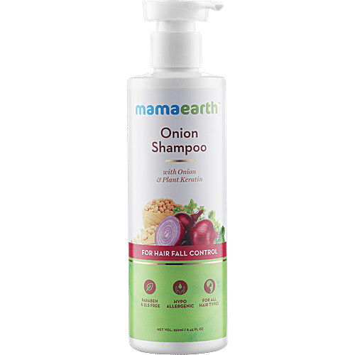 Mamaearth Onion Hair Fall Control Shampoo - Onion and Plant Keratin, 250ml