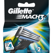 Gillette Mach 3 Cartridge, 2pc
