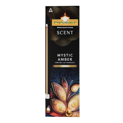 Mangaldeep Premium Incense Sticks - Mystic Amber, 24pc