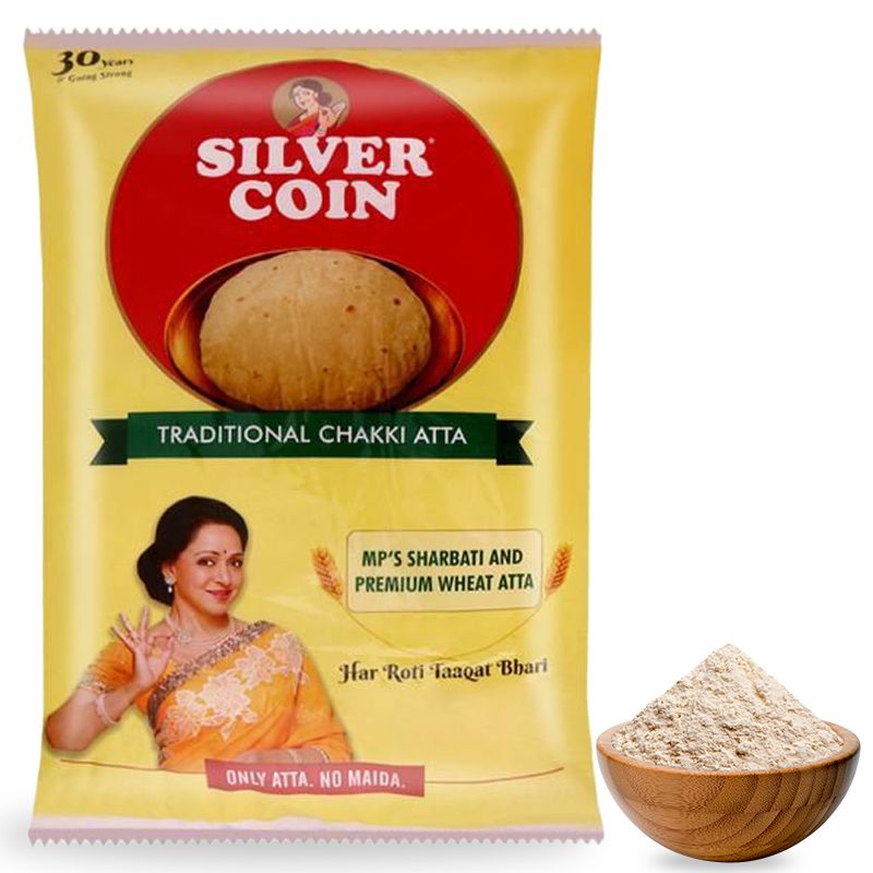 Silver Coin Chakki Atta Pouch, 5kg