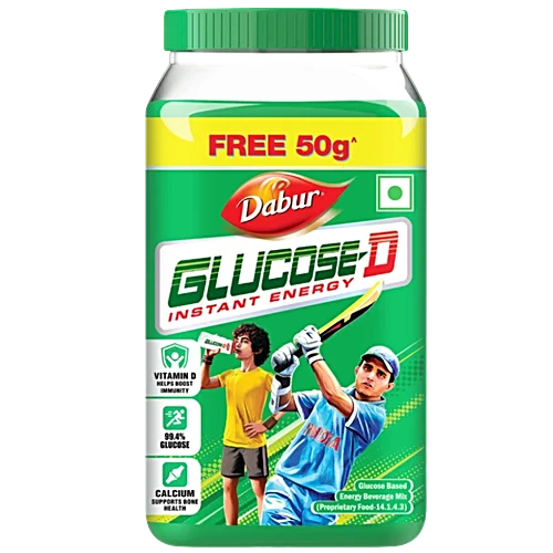 Dabur Glucose D Instant Glucose, 450g (Get 50g Free)