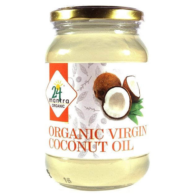 24 Mantra Organic Virgin Coconut Oil Glass Bottle, 500ml