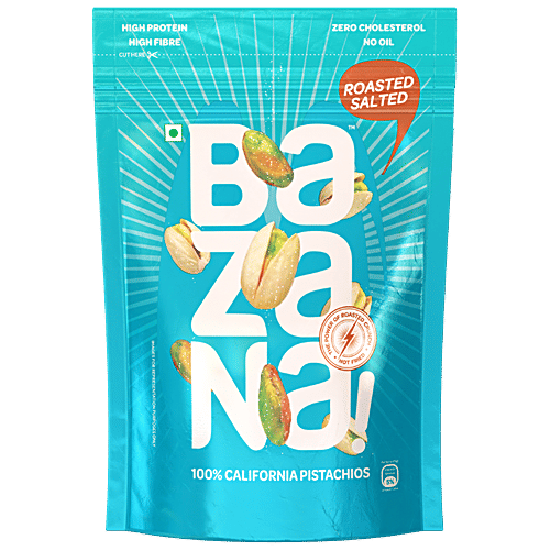 Bazana Roasted Salted Dry Fruits Standy Pouch - Pistachios, 180g