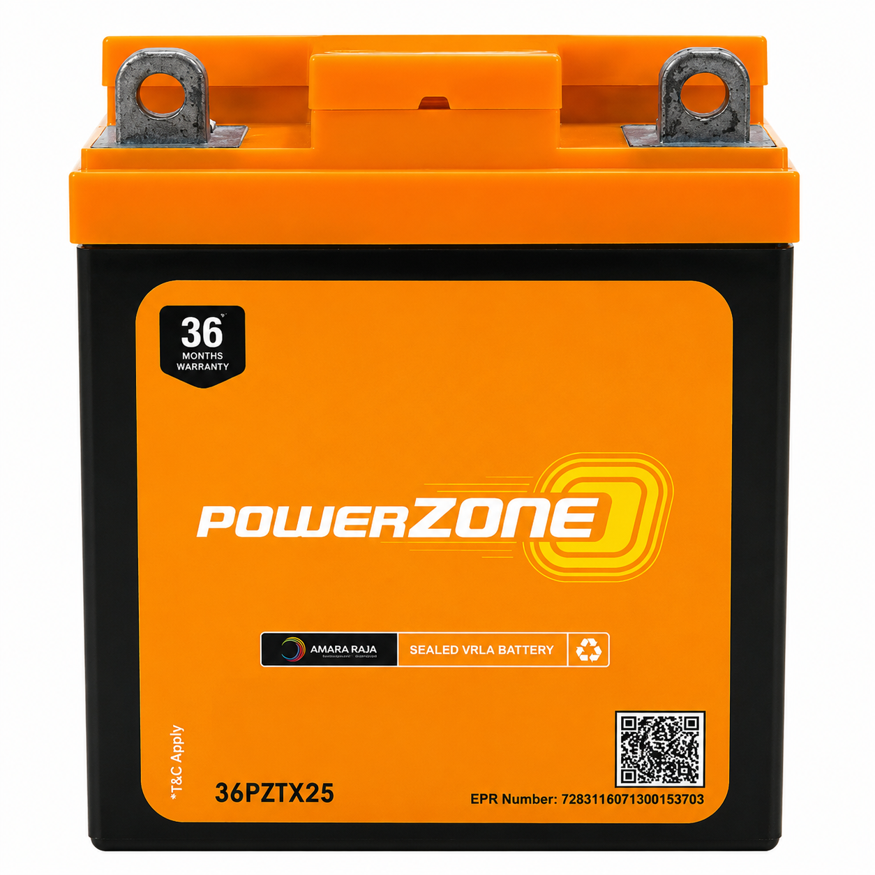 Powerzone | 36PZTX25 |  Two Wheeler Sealed VRLA Battery