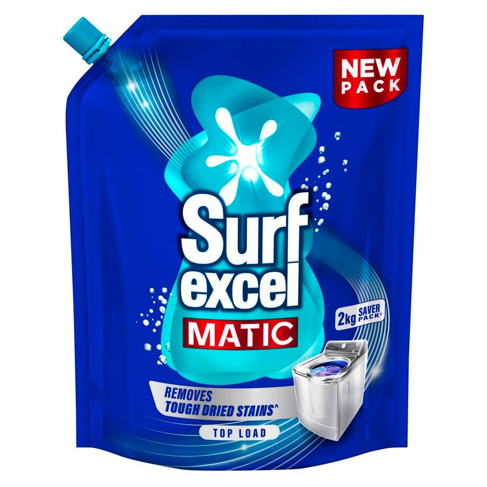 Surf Excel Matic Liquid Detergent Pouch - Top Load, 2L