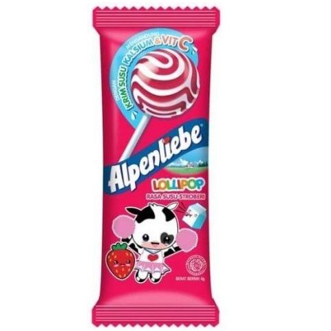 Alpenliebe Lollipop - Strawberry, 8g
